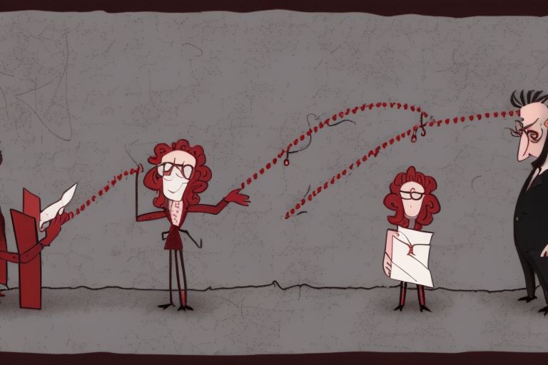 A cartoon image depicting a devil figure holding a book labelled "Mindshare Theft" while manipulating two unsuspecting figures with strings attached from his hands - representing peer pressure and bait & switch tactics respectively - while a third figure looks on helplessly in shock at what's happening before her eyes..