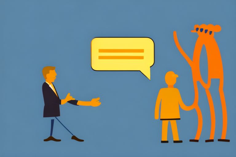 A cartoon image depicting two people shaking hands after completing an aqui-hire deal – one person representing a large corporation and another representing a small startup team