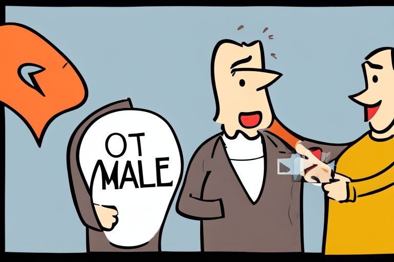 A cartoon image of two people arguing over how to pronounce "beta male". One person has a speech bubble saying "with a hard 't'" while the other person has a speech bubble saying "with a soft 'd'".