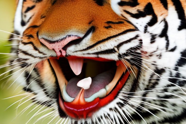 A close-up photo of a tiger's tongue with its papillae visible