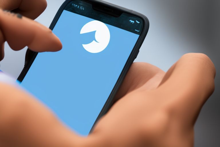 A close-up photo of someone looking at their phone with concern while using Twitter