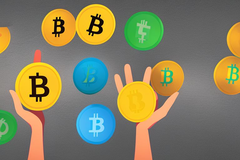 A colorful illustration depicting two hands reaching out towards a pile of Bitcoins with dollar signs around them indicating increased investor interest in cryptocurrencies like Bitcoin following its recent surge past $20k per coin again on January 13th 2021 when over 620k small addresses reappeared on the network due to FOMO returning amongst traders after months of stagnation in 2022 followed by renewed optimism for 2023 so far..