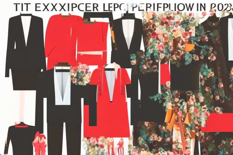 A colorful image featuring various pieces of fashionable occasion wear including dresses, skirts suits etc., all laid out on a white background with text reading “Occasion Wear To Experience Highest Levels Of Growth In 2023”