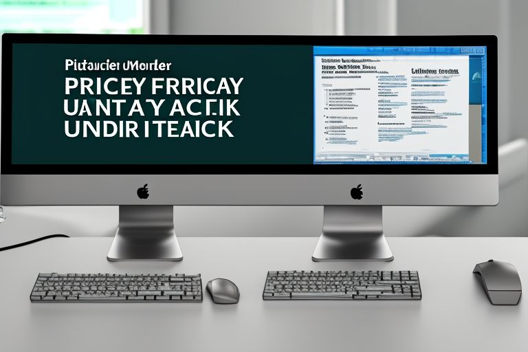 A computer monitor displaying a blurred out image with text reading "Privacy Under Attack".