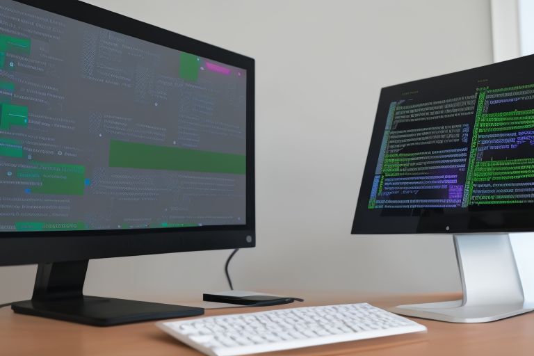 A computer monitor displaying an example conversation between a user and ChatGPT from OpenAI's recent release