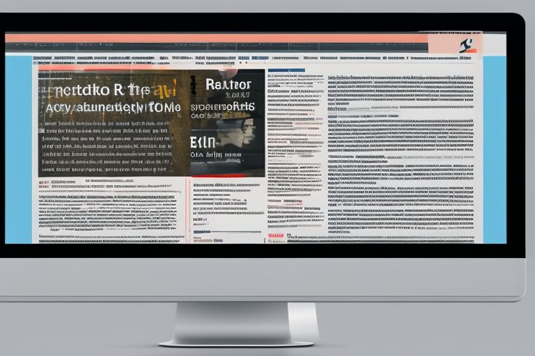 A computer screen displaying an article generated by AI technology.