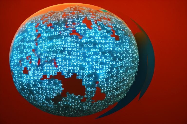 A computer with a globe projected onto its screen representing how neural network training datasets are sought after by nation-states around the world