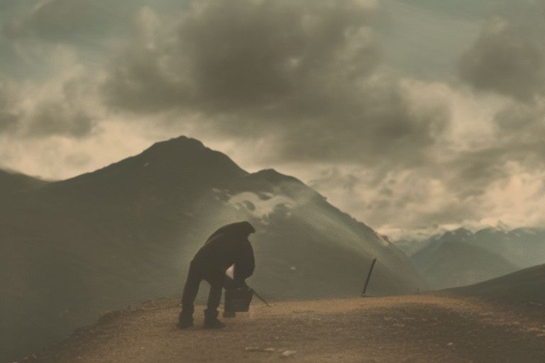 A creative thumbnail image of the poem could be an illustration of the Mogi-Bertioga road with mountains and trees in the background and a silhouette of Tarcísio in the foreground working on the road with tools in his hands and determination on his face.