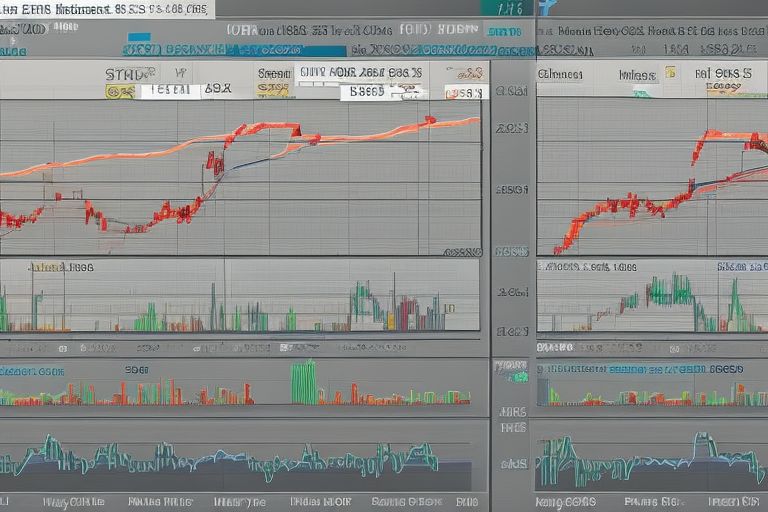 A graph showing wild fluctuations in Bitcoin's price over recent months against a backdrop of stock market charts showing more steady returns over time.