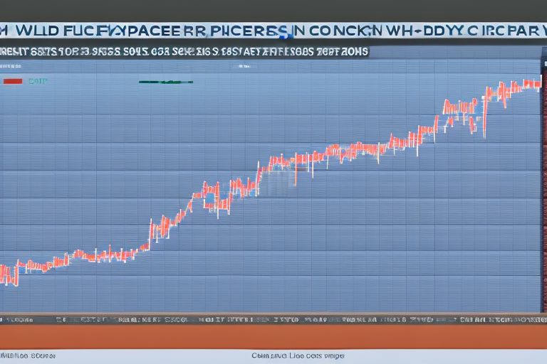 A graph showing wild fluctuations in stock prices throughout the day