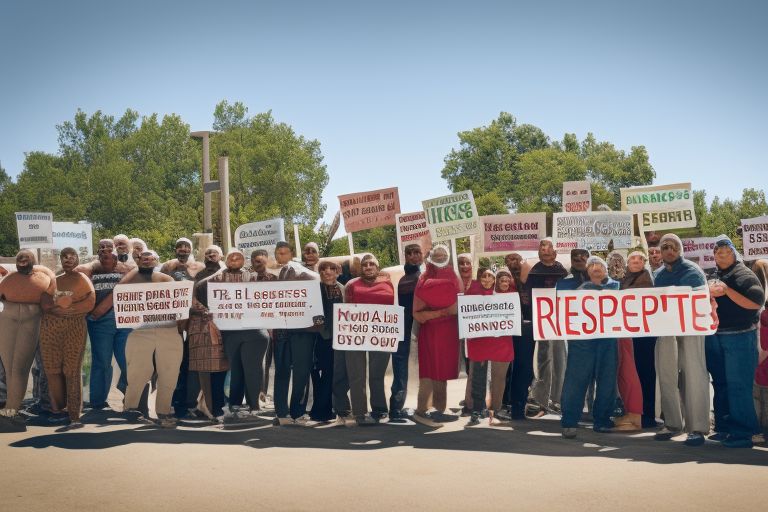 A group of diverse individuals standing together with signs reading "Respect Our Choices"