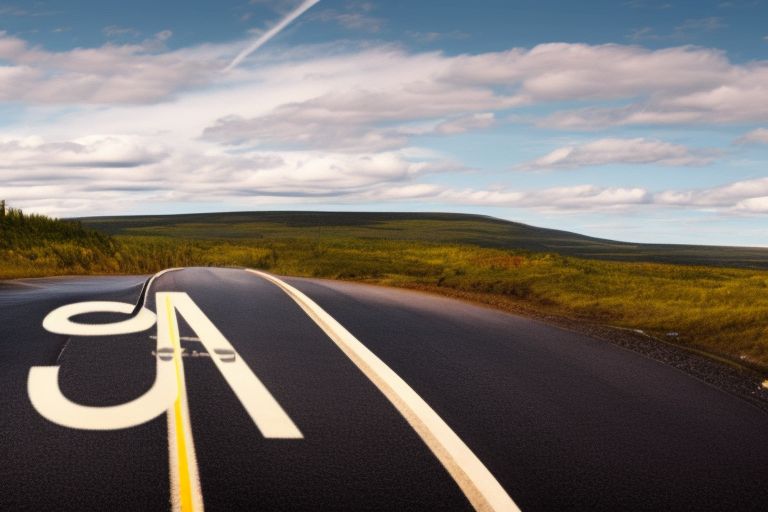 A photo of a car driving down a highway with "Nova Scotia" written across it in large letters above it