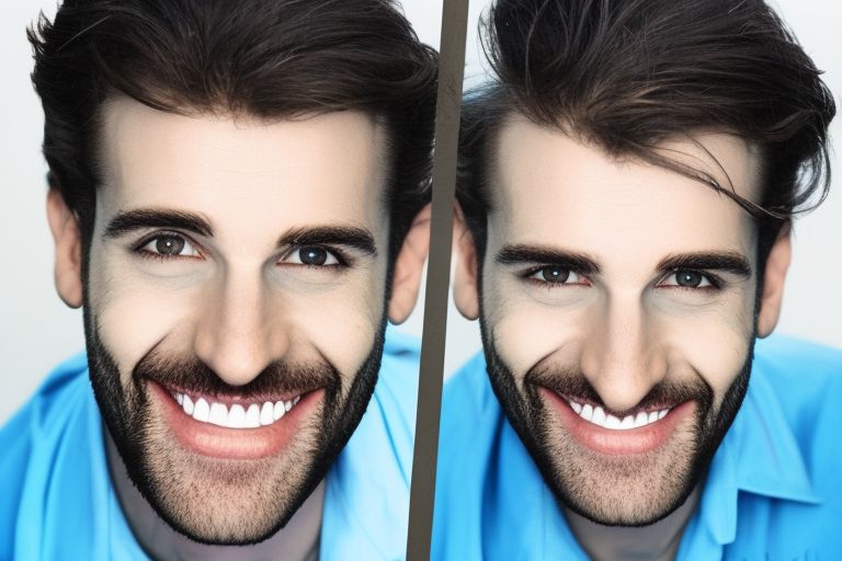 A photo of a handsome man smiling at the camera against a blue background with "#sexymanOTD" written across it in bold white font