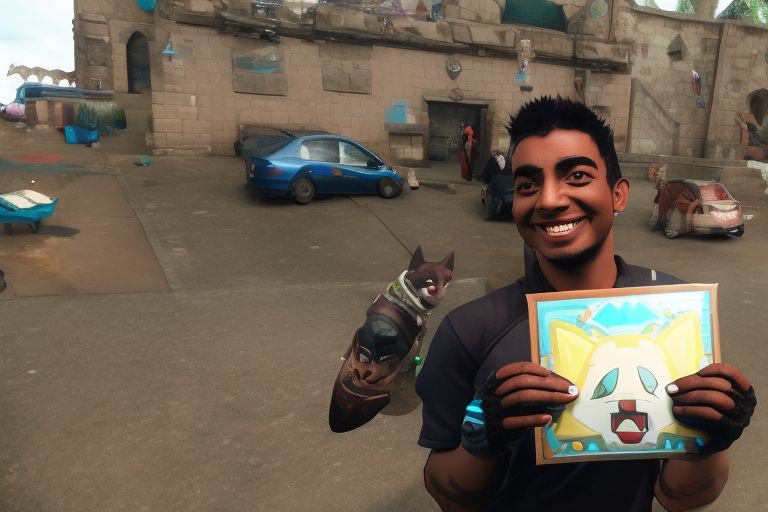 A photo of Glapa holding up his newly-acquired paragon with a smile on his face and two hands raised in the air (similar to the emoji he used).