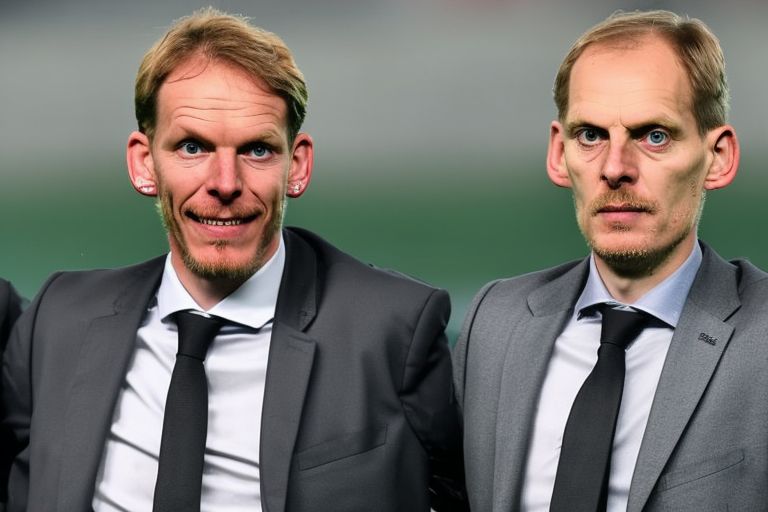 A photo of Julian Nagelsmann (left) and Thomas Tuchel (right).