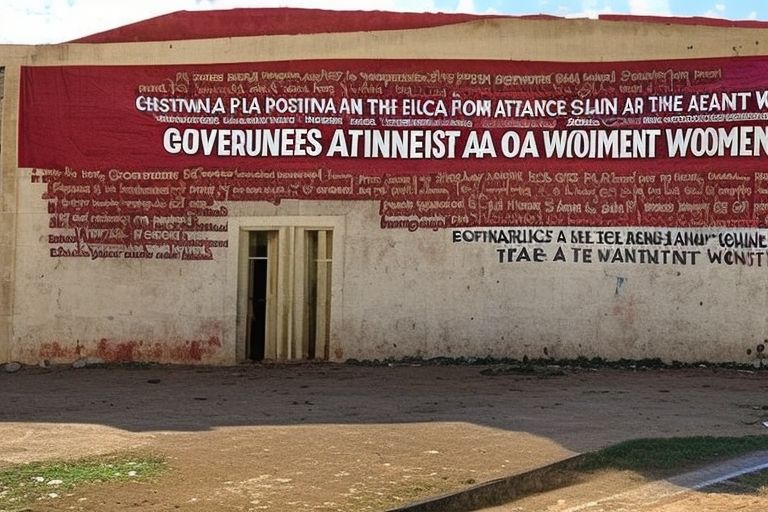 A photo of the Cristinápolis state flag with text reading "Governor Takes a Stand Against Violence Against Women"