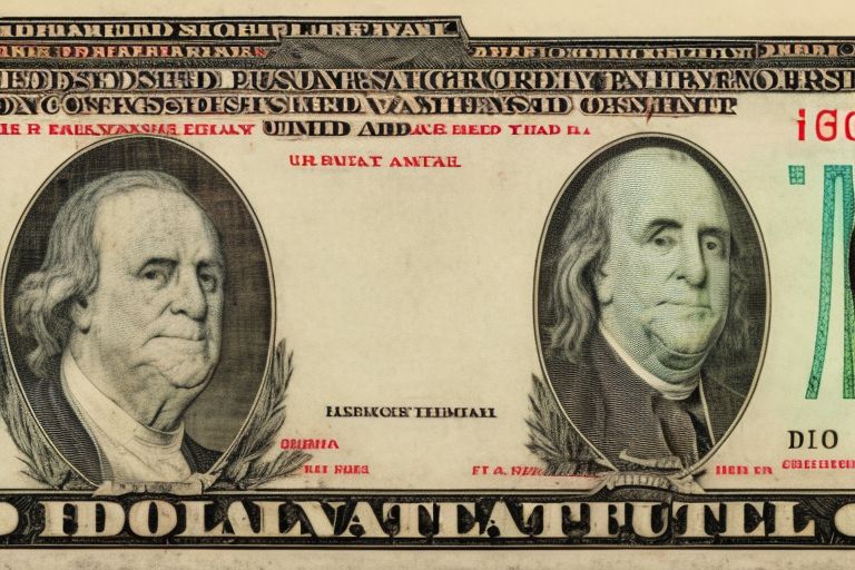 A picture depicting a dollar bill with a red line drawn through it symbolizing an end to federal reserve currency