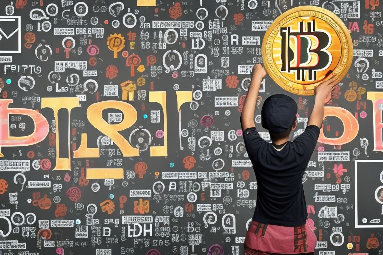 A picture depicting a person holding up a sign reading "#ENDTHEFED" surrounded by cryptocurrency symbols (Bitcoin $BTC , Luna $LUNA , Atom $ATOM , Monero $XMR).