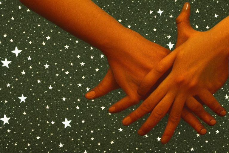 A picture depicting two people shaking hands against a backdrop of stars representing hope despite facing difficult times ahead