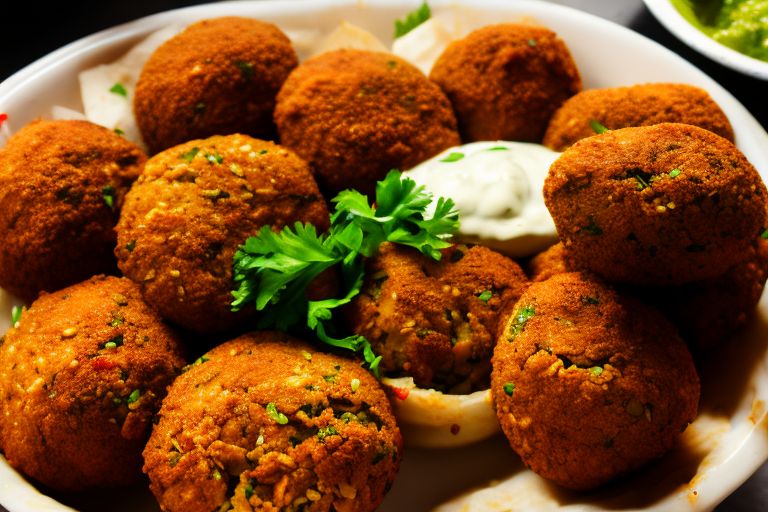 A picture of a plate filled with freshly made falafels from Hamoudi's Falafel Restaurant