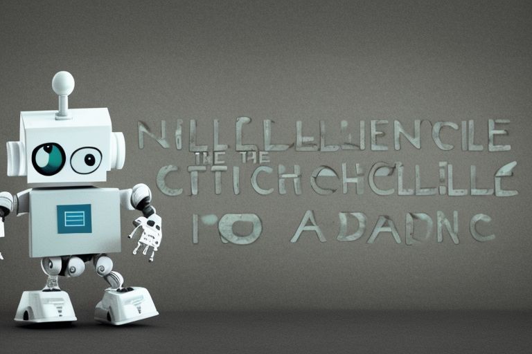 A picture of a robot with the words "Intelligence Artificielle" in the background