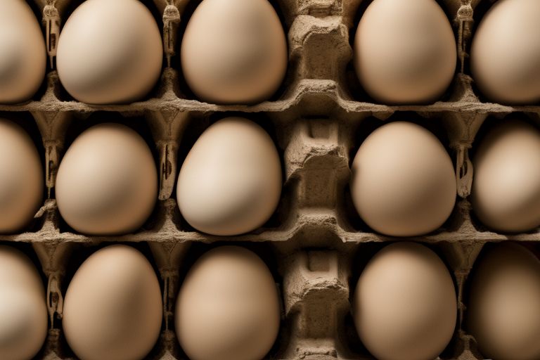 A picture of an egg carton with rising numbers inside each eggshell representing increasing egg prices