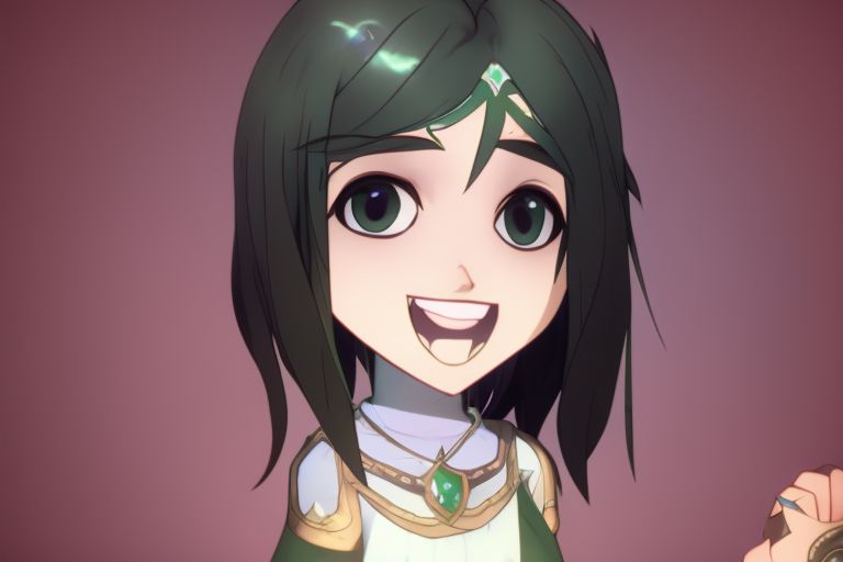 A picture of Feir smiling confidently while showing off her new pfp without bangs