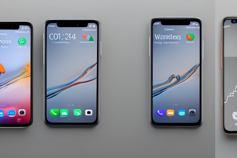 A picture of two phones (one iPhone and one Android) side by side with arrows pointing from each phone to the other showing how different features affect user experience differently depending on which device is being used.