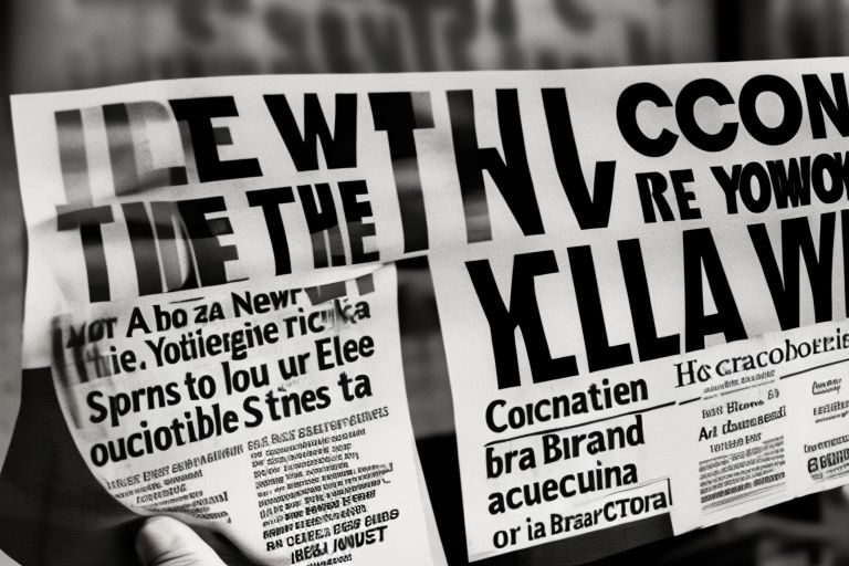 A picture showing a person holding up a sign saying "Hold The New York Times Accountable" with an image of The New York Times logo behind them blurred out slightly in black & white colors