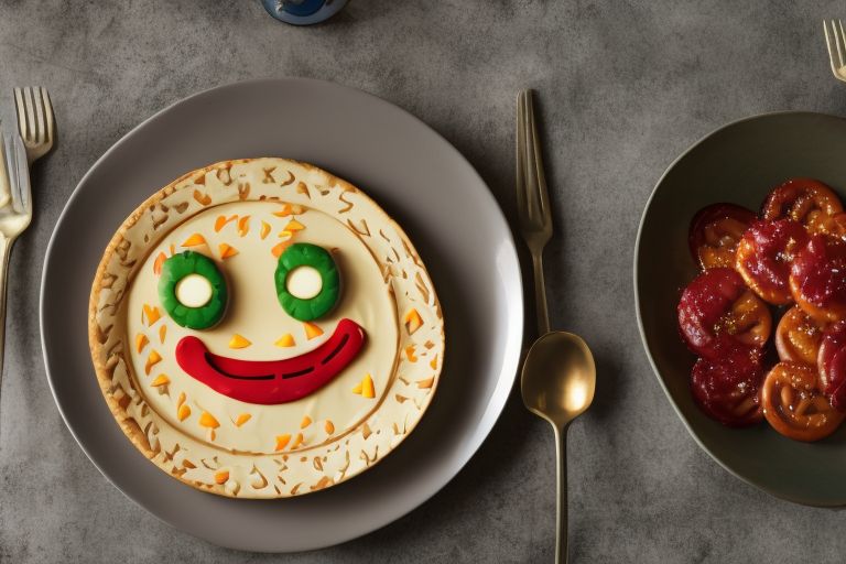 A plate full of holiday treats accompanied by a frowning face emoji