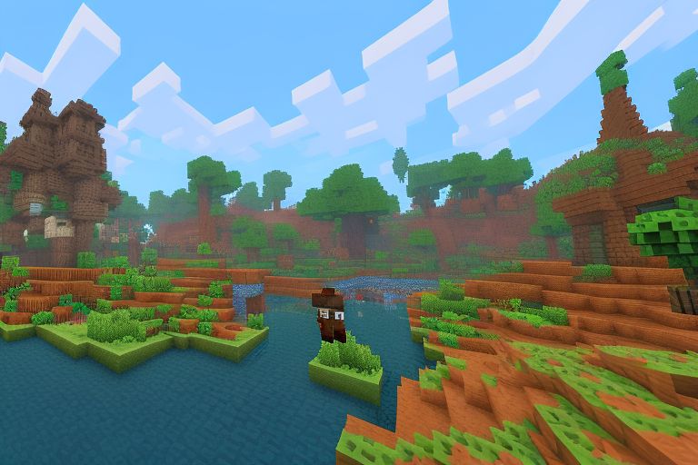 A screenshot from within Minecraft showing off some of its newest features included in The Trails & Tales Update (including new biomes, mobs, weapons etc).