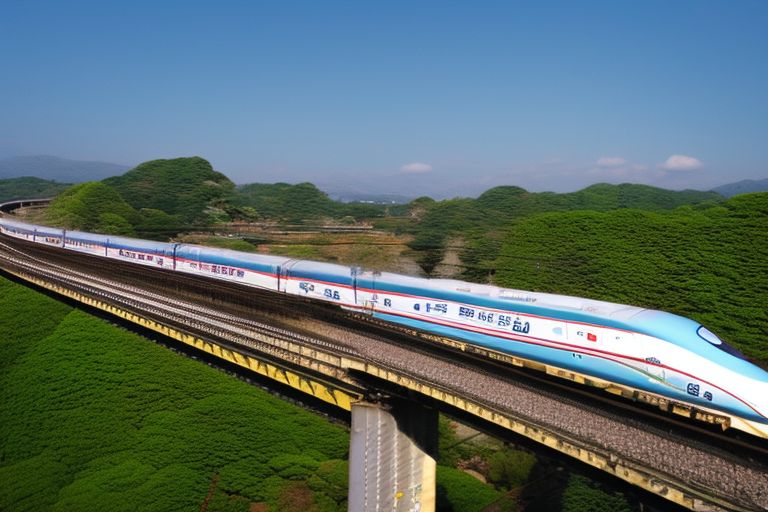A stunning photo of a shinkansen train taken from either an up or down journey.