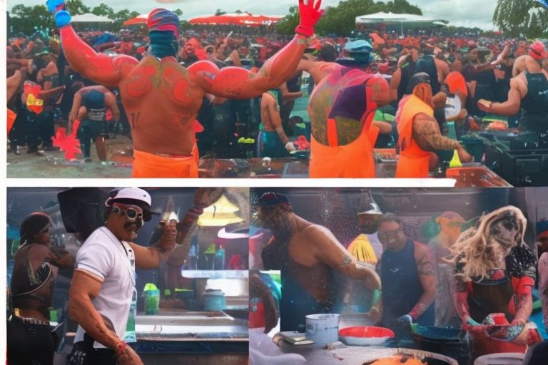 An image featuring Salt Bae cooking alongside images of people enjoying themselves at Rolling Loud Festival with a caption reading "A Win-Win Situation".