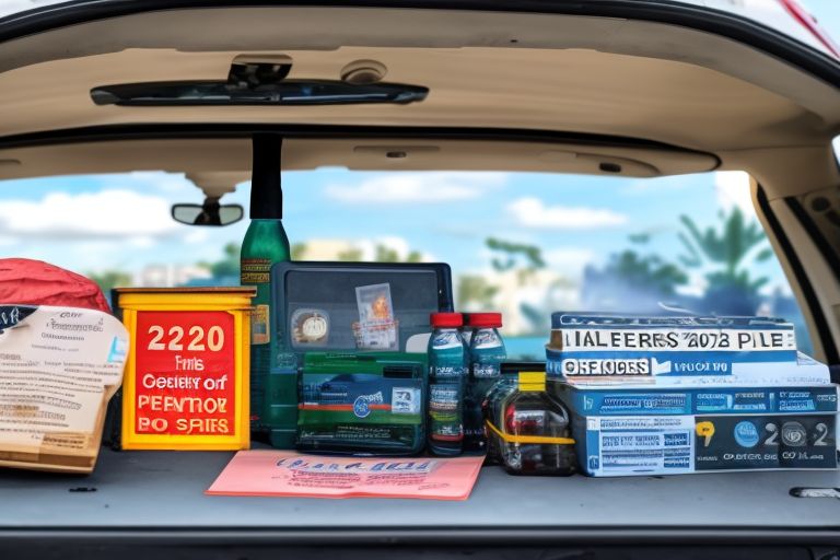 An image of a car with the words "Operasi Lilin Polri 2022" written on the side of it and items such as an ID card and medical supplies inside the car window to represent the importance of being prepared for travel during Operation Candlelight Police 2022 for a safe journey to Nataru this year .