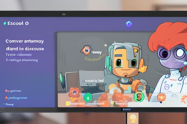 An image of a computer screen displaying an example conversation between two people on Discord featuring an AI text detector discord bot icon in one corner of the screen.