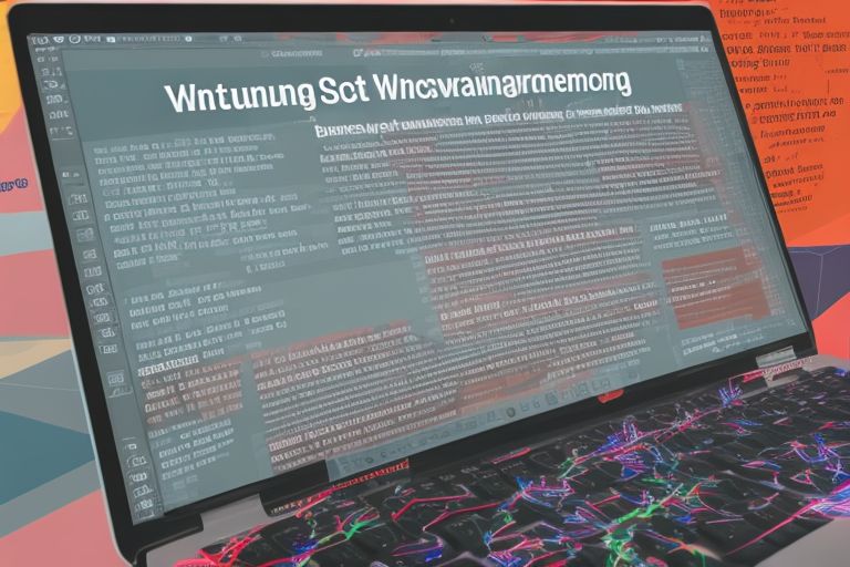 An image of a laptop with code running on it with headlines about coding overlaid on top of it